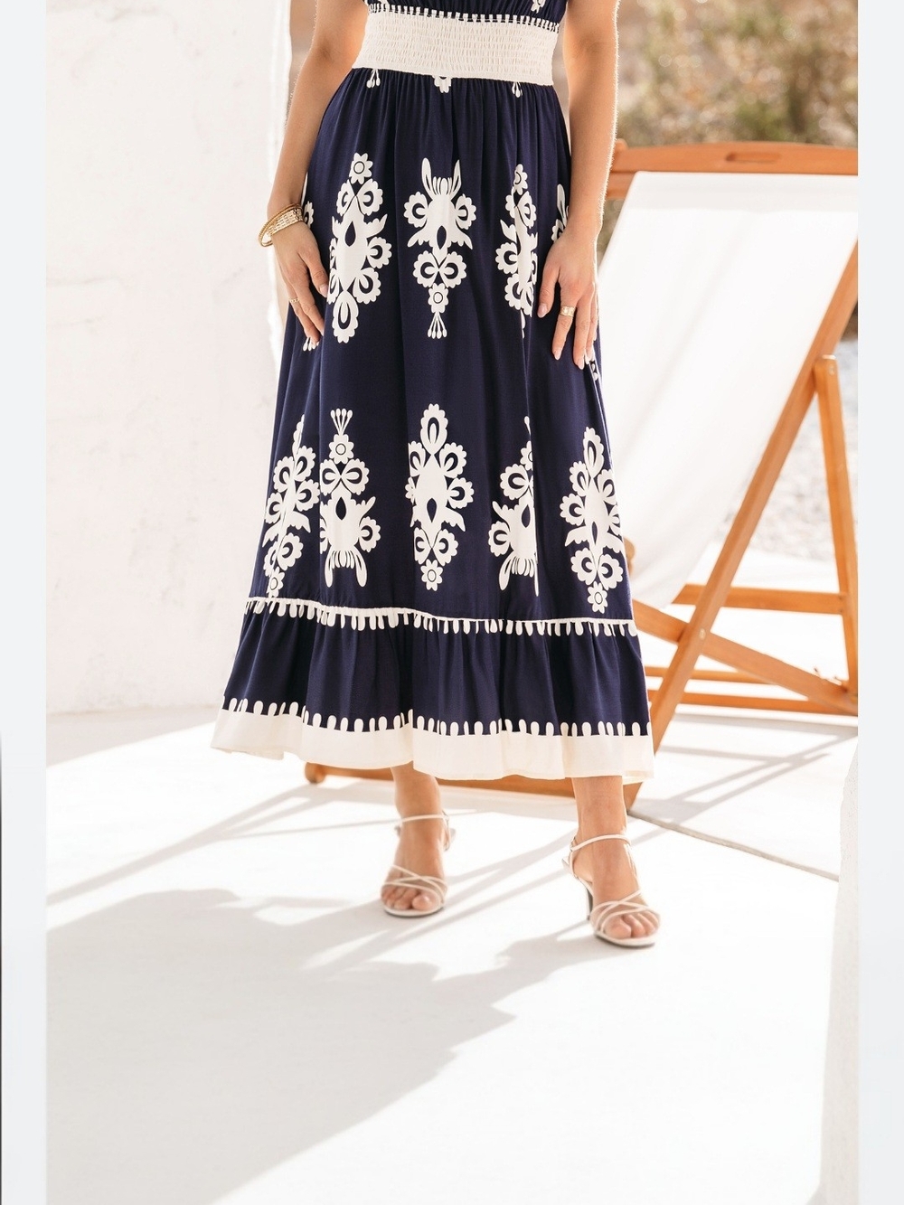 Ornate Midi Dress Boho Emery Rose
